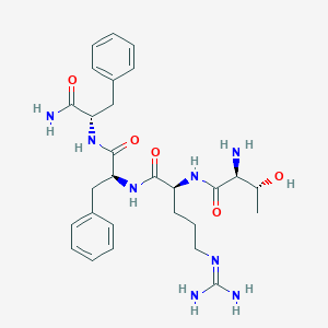 molecular formula C7H8ClF3N2O B236431 Phenylalanyl-threonyl-arginyl-phenylalaninamide CAS No. 135014-49-2