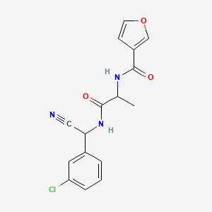molecular formula C16H14ClN3O3 B2364316 N-[(3-chlorophenyl)(cyano)methyl]-2-[(furan-3-yl)formamido]propanamide CAS No. 1333830-59-3
