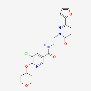 5-chloro-N-(2-(3-(furan-2-yl)-6-oxopyridazin-1(6H)-yl)ethyl)-6-((tetrahydro-2H-pyran-4-yl)oxy)nicotinamide