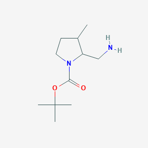 molecular formula C11H22N2O2 B2364324 TERT-BUTYL 2-(AMINOMETHYL)-3-METHYLPYRROLIDINE-1-CARBOXYLATE, Mixture of diastereomers CAS No. 1593964-32-9