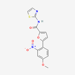 molecular formula C15H11N3O5S B2364335 5-(4-methoxy-2-nitrophenyl)-N-(1,3-thiazol-2-yl)furan-2-carboxamide CAS No. 887348-52-9