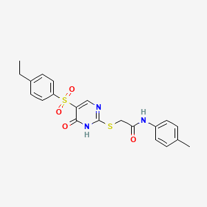 molecular formula C21H21N3O4S2 B2364338 2-({5-[(4-ethylphenyl)sulfonyl]-6-oxo-1,6-dihydropyrimidin-2-yl}sulfanyl)-N-(4-methylphenyl)acetamide CAS No. 895645-00-8