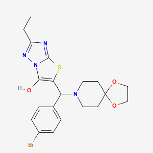 5-((4-Bromophenyl)(1,4-dioxa-8-azaspiro[4.5]decan-8-yl)methyl)-2-ethylthiazolo[3,2-b][1,2,4]triazol-6-ol