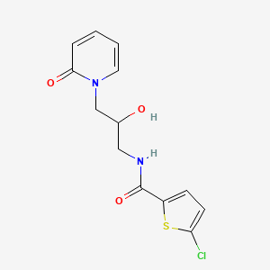 molecular formula C13H13ClN2O3S B2364340 5-chloro-N-(2-hydroxy-3-(2-oxopyridin-1(2H)-yl)propyl)thiophene-2-carboxamide CAS No. 1797093-65-2