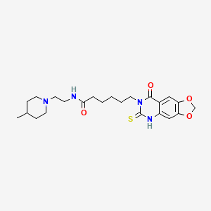 N-(2-(4-methylpiperidin-1-yl)ethyl)-6-(8-oxo-6-thioxo-5,6-dihydro-[1,3]dioxolo[4,5-g]quinazolin-7(8H)-yl)hexanamide