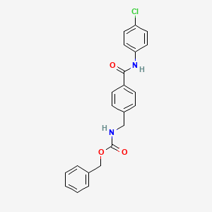 molecular formula C22H19ClN2O3 B2364348 benzyl N-({4-[(4-chlorophenyl)carbamoyl]phenyl}methyl)carbamate CAS No. 477847-75-9