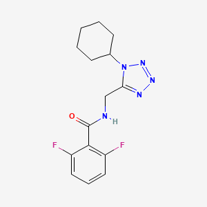 molecular formula C15H17F2N5O B2364350 N-((1-cyclohexyl-1H-tetrazol-5-yl)methyl)-2,6-difluorobenzamide CAS No. 921104-07-6