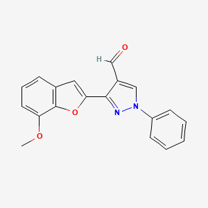 3-(7-methoxy-1-benzofuran-2-yl)-1-phenyl-1H-pyrazole-4-carbaldehyde