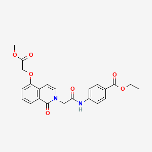 molecular formula C23H22N2O7 B2364372 Ethyl 4-[[2-[5-(2-methoxy-2-oxoethoxy)-1-oxoisoquinolin-2-yl]acetyl]amino]benzoate CAS No. 868225-22-3