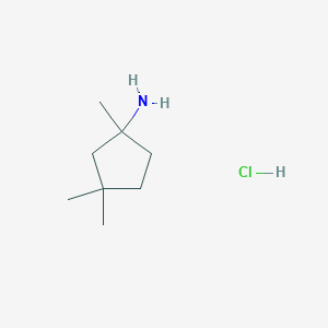 molecular formula C8H18ClN B2364379 1,3,3-Trimethylcyclopentan-1-amine;hydrochloride CAS No. 2413876-58-9