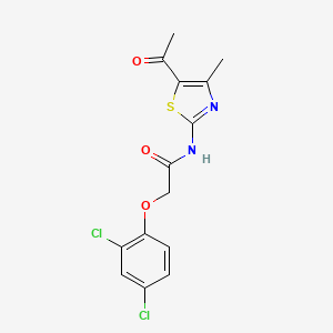 molecular formula C14H12Cl2N2O3S B2364382 N-(5-acetyl-4-methyl-2-thiazolyl)-2-(2,4-dichlorophenoxy)acetamide CAS No. 391867-93-9