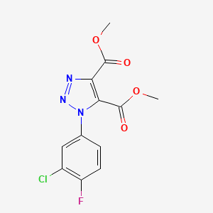 molecular formula C12H9ClFN3O4 B2364390 dimethyl 1-(3-chloro-4-fluorophenyl)-1H-1,2,3-triazole-4,5-dicarboxylate CAS No. 252654-10-7