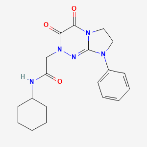 molecular formula C19H23N5O3 B2364391 N-环己基-2-(3,4-二氧代-8-苯基-3,4,7,8-四氢咪唑并[2,1-c][1,2,4]三嗪-2(6H)-基)乙酰胺 CAS No. 941917-10-8