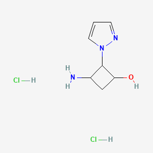 3-amino-2-(1H-pyrazol-1-yl)cyclobutan-1-ol dihydrochloride