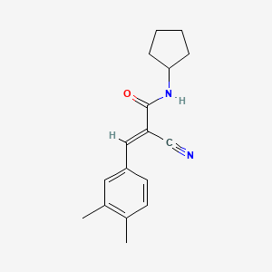 molecular formula C17H20N2O B2364408 (E)-2-cyano-N-cyclopentyl-3-(3,4-dimethylphenyl)prop-2-enamide CAS No. 1181484-81-0