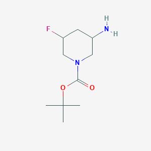 molecular formula C10H19FN2O2 B2364423 Tert-butyl 3-amino-5-fluoropiperidine-1-carboxylate CAS No. 1356342-41-0