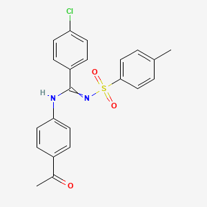 molecular formula C22H19ClN2O3S B2364426 N-(4-acetylphenyl)-4-chloro-N'-tosylbenzimidamide CAS No. 328014-93-3