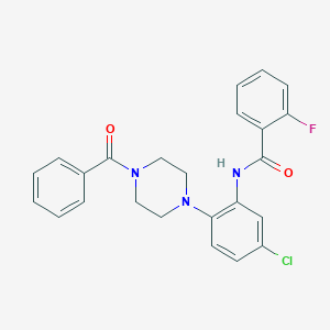 molecular formula C24H21ClFN3O2 B236443 N-[2-(4-benzoyl-1-piperazinyl)-5-chlorophenyl]-2-fluorobenzamide 