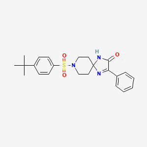 molecular formula C23H27N3O3S B2364449 8-[(4-Tert-butylphenyl)sulfonyl]-3-phenyl-1,4,8-triazaspiro[4.5]dec-3-en-2-one CAS No. 1189905-32-5