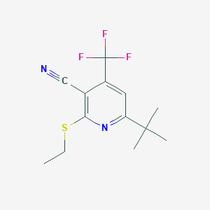 molecular formula C13H15F3N2S B2364450 6-(叔丁基)-2-(乙硫基)-4-(三氟甲基)烟腈 CAS No. 905785-05-9