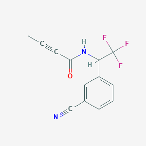 molecular formula C13H9F3N2O B2364452 N-[1-(3-Cyanophenyl)-2,2,2-trifluoroethyl]but-2-ynamide CAS No. 2411274-59-2