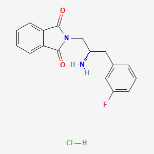 molecular formula C17H16ClFN2O2 B2364457 2-[(2S)-2-amino-3-(3-fluorophenyl)propyl]-2,3-dihydro-1H-isoindole-1,3-dione hydrochloride CAS No. 1202237-87-3
