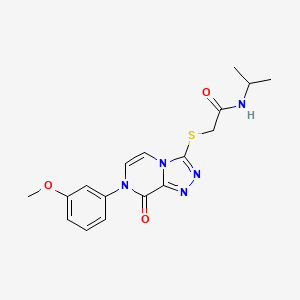 2-{[7-(3-methoxyphenyl)-8-oxo-7H,8H-[1,2,4]triazolo[4,3-a]pyrazin-3-yl]sulfanyl}-N-(propan-2-yl)acetamide