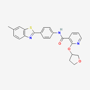 molecular formula C24H21N3O3S B2364459 N-(4-(6-methylbenzo[d]thiazol-2-yl)phenyl)-2-((tetrahydrofuran-3-yl)oxy)nicotinamide CAS No. 2034359-50-5