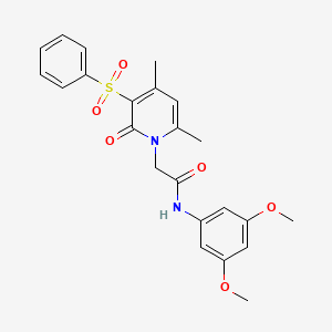 molecular formula C23H24N2O6S B2364462 N-(3,5-二甲氧基苯基)-2-[4,6-二甲基-2-氧代-3-(苯磺酰基)吡啶-1(2H)-基]乙酰胺 CAS No. 1189438-85-4