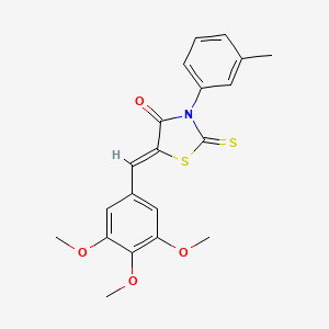 molecular formula C20H19NO4S2 B2364467 (5Z)-3-(3-甲苯基)-2-硫代亚甲基-5-[(3,4,5-三甲氧基苯基)亚甲基]-1,3-噻唑烷-4-酮 CAS No. 434302-83-7