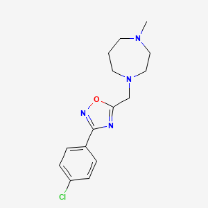 molecular formula C15H19ClN4O B2364469 1-{[3-(4-Chlorophenyl)-1,2,4-oxadiazol-5-yl]methyl}-4-methyl-1,4-diazepane CAS No. 860648-87-9
