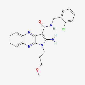 molecular formula C22H22ClN5O2 B2364472 2-amino-N-(2-chlorobenzyl)-1-(3-methoxypropyl)-1H-pyrrolo[2,3-b]quinoxaline-3-carboxamide CAS No. 836631-38-0