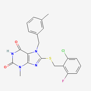 8-((2-chloro-6-fluorobenzyl)thio)-3-methyl-7-(3-methylbenzyl)-1H-purine-2,6(3H,7H)-dione