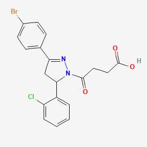 molecular formula C19H16BrClN2O3 B2364490 4-(3-(4-溴苯基)-5-(2-氯苯基)-4,5-二氢-1H-吡唑-1-基)-4-氧代丁酸 CAS No. 361198-61-0