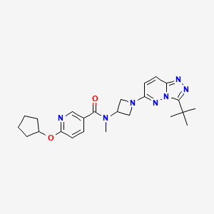molecular formula C24H31N7O2 B2364491 N-(1-(3-(tert-butyl)-[1,2,4]triazolo[4,3-b]pyridazin-6-yl)azetidin-3-yl)-6-(cyclopentyloxy)-N-methylnicotinamide CAS No. 2319639-14-8
