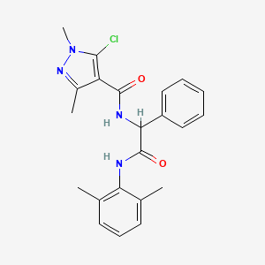 molecular formula C22H23ClN4O2 B2364492 5-chloro-N-[2-(2,6-dimethylanilino)-2-oxo-1-phenylethyl]-1,3-dimethyl-1H-pyrazole-4-carboxamide CAS No. 1008931-06-3