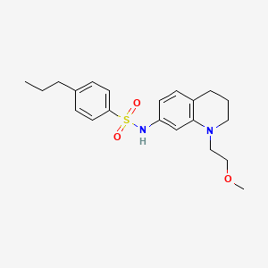 molecular formula C21H28N2O3S B2364498 N-(1-(2-methoxyethyl)-1,2,3,4-tetrahydroquinolin-7-yl)-4-propylbenzenesulfonamide CAS No. 1172334-31-4