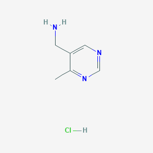 molecular formula C6H10ClN3 B2364499 (4-甲基嘧啶-5-基)甲胺盐酸盐 CAS No. 1427195-06-9