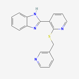 molecular formula C18H14N4S B2364500 2-[2-(吡啶-3-基甲硫基)吡啶-3-基]-1H-苯并咪唑 CAS No. 838100-55-3