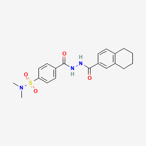 molecular formula C20H23N3O4S B2364505 N,N-dimethyl-4-(2-(5,6,7,8-tetrahydronaphthalene-2-carbonyl)hydrazinecarbonyl)benzenesulfonamide CAS No. 681174-06-1
