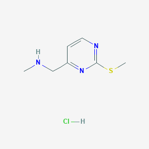 molecular formula C7H12ClN3S B2364509 N-Methyl-1-(2-(methylthio)pyrimidin-4-yl)methanamine hydrochloride CAS No. 2044706-59-2