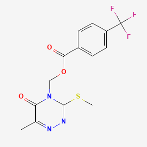 (6-Methyl-3-methylsulfanyl-5-oxo-1,2,4-triazin-4-yl)methyl 4-(trifluoromethyl)benzoate