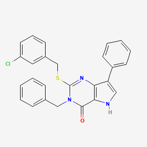 3-benzyl-2-((3-chlorobenzyl)thio)-7-phenyl-3H-pyrrolo[3,2-d]pyrimidin-4(5H)-one