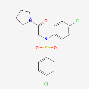 molecular formula C18H18Cl2N2O3S B2364538 4-氯-N-(4-氯苯基)-N-[2-氧代-2-(1-吡咯烷基)乙基]苯磺酰胺 CAS No. 337922-10-8