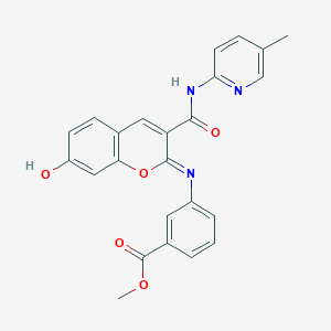 methyl 3-({(2Z)-7-hydroxy-3-[(5-methylpyridin-2-yl)carbamoyl]-2H-chromen-2-ylidene}amino)benzoate