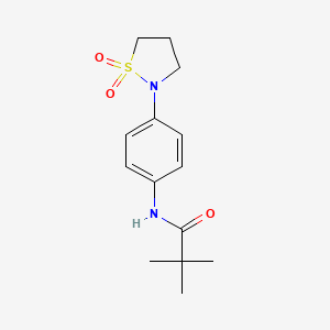 molecular formula C14H20N2O3S B2364551 N-(4-(1,1-dioxidoisothiazolidin-2-yl)phenyl)pivalamide CAS No. 899956-59-3