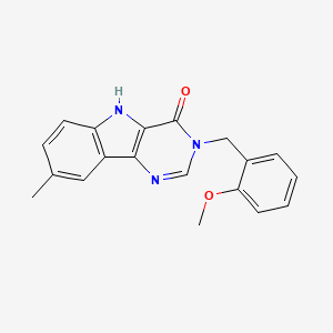 molecular formula C19H17N3O2 B2364556 3-[(2-甲氧基苯基)甲基]-8-甲基-5H-嘧啶并[5,4-b]吲哚-4-酮 CAS No. 371954-01-7
