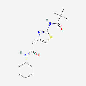 N-(4-(2-(cyclohexylamino)-2-oxoethyl)thiazol-2-yl)pivalamide