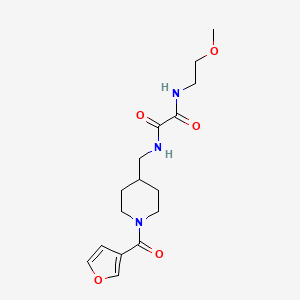 molecular formula C16H23N3O5 B2364567 N1-((1-(furan-3-carbonyl)piperidin-4-yl)methyl)-N2-(2-methoxyethyl)oxalamide CAS No. 1396850-57-9