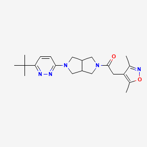 molecular formula C21H29N5O2 B2364578 1-[2-(6-Tert-butylpyridazin-3-yl)-1,3,3a,4,6,6a-hexahydropyrrolo[3,4-c]pyrrol-5-yl]-2-(3,5-dimethyl-1,2-oxazol-4-yl)ethanone CAS No. 2415470-89-0